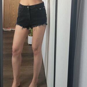 Zara Women's Black Denim Shorts